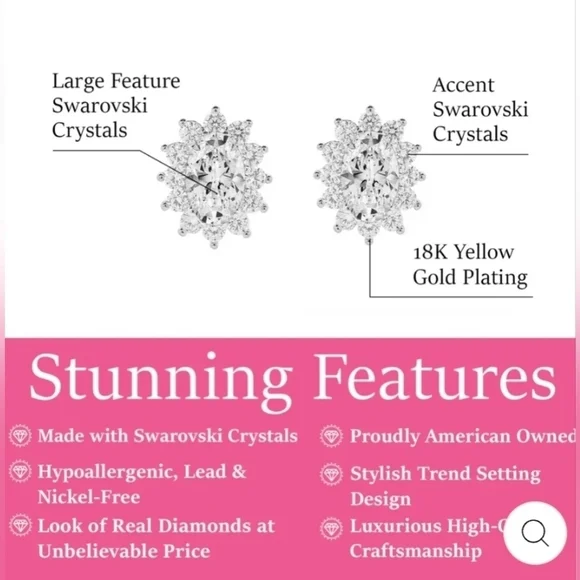 Cate and Chloe Sage 18k White Gold Plated Stud Earrings - Picture 2 of 6